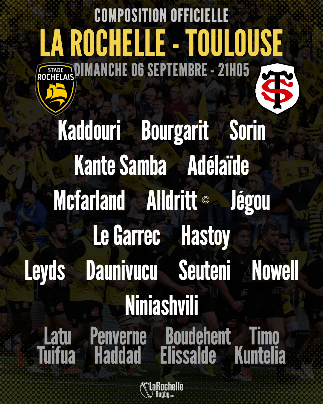 La Rochelle - Toulouse : La composition officielle du Stade Rochelais révélée pour la J1 de Top 14