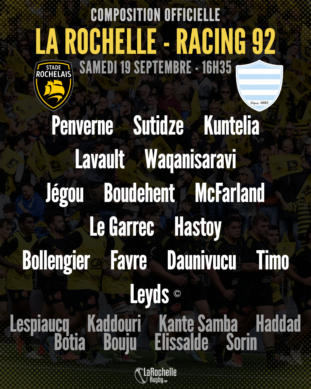 La Rochelle - Racing 92 : La compo du Stade Rochelais dévoilée pour le match de samedi en Top 14