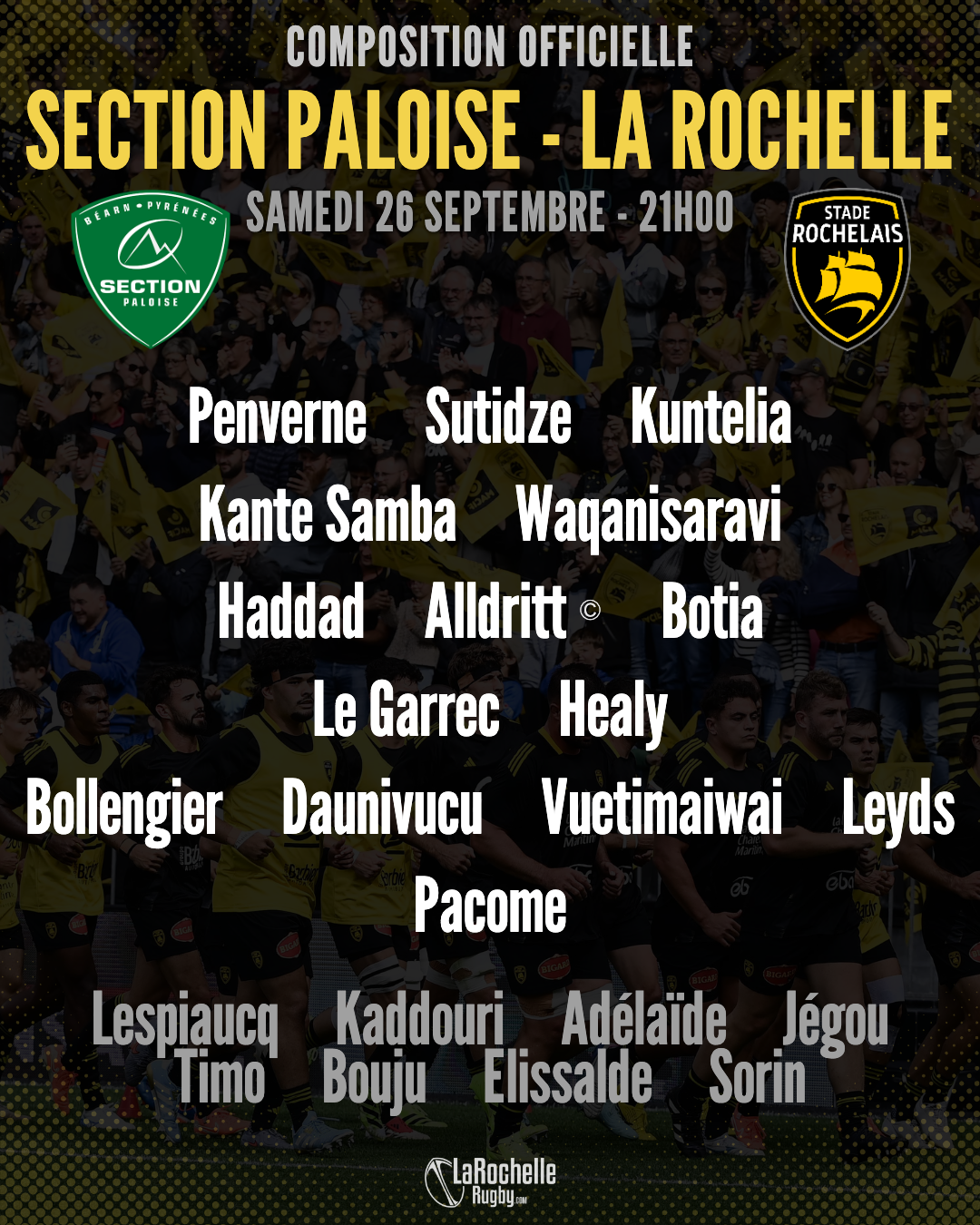 Pau - La Rochelle : La compo du Stade Rochelais dévoilée pour le match de samedi en Top 14