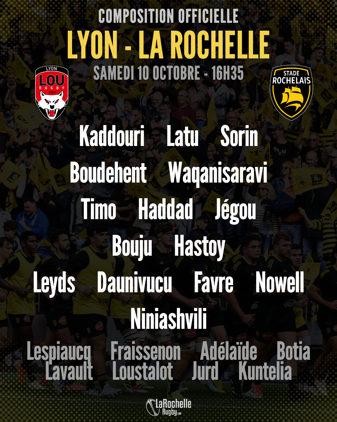 Lyon - La Rochelle : La compo du Stade Rochelais dévoilée pour le match de samedi en Top 14