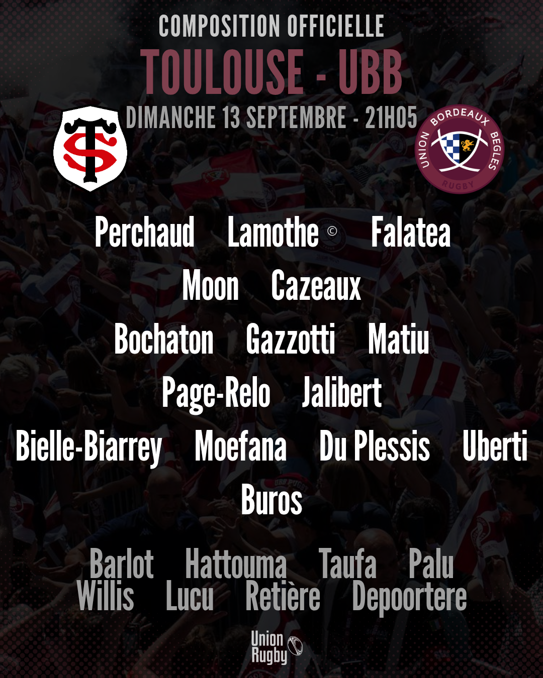 UBB : La compo officielle révélée pour le choc de dimanche face au Stade Toulousain en Top 14