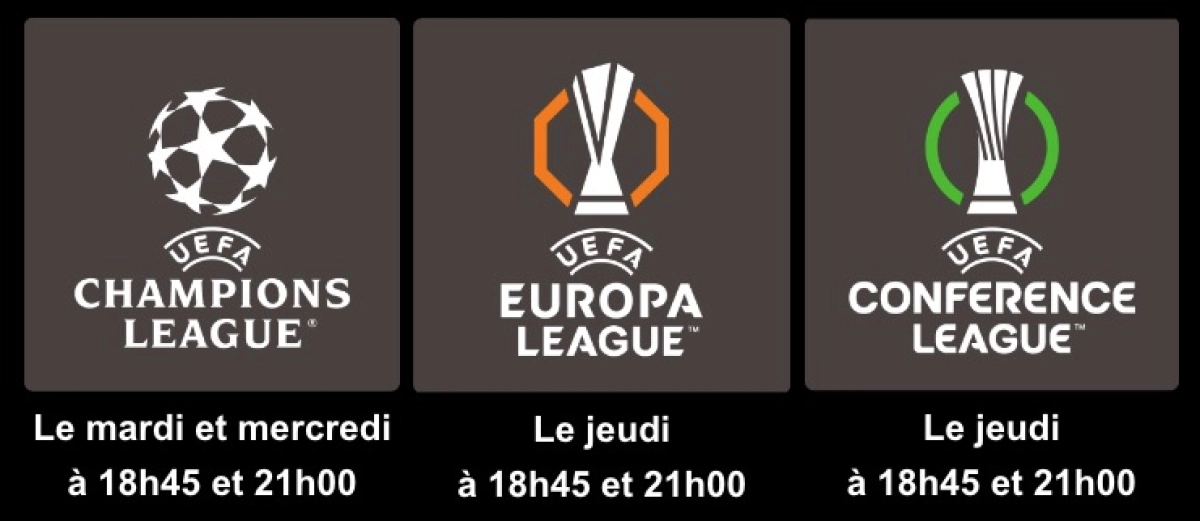 A quelle heure et sur quelles chaines suivre la Ligue des Champions, Europa et Conference League ?