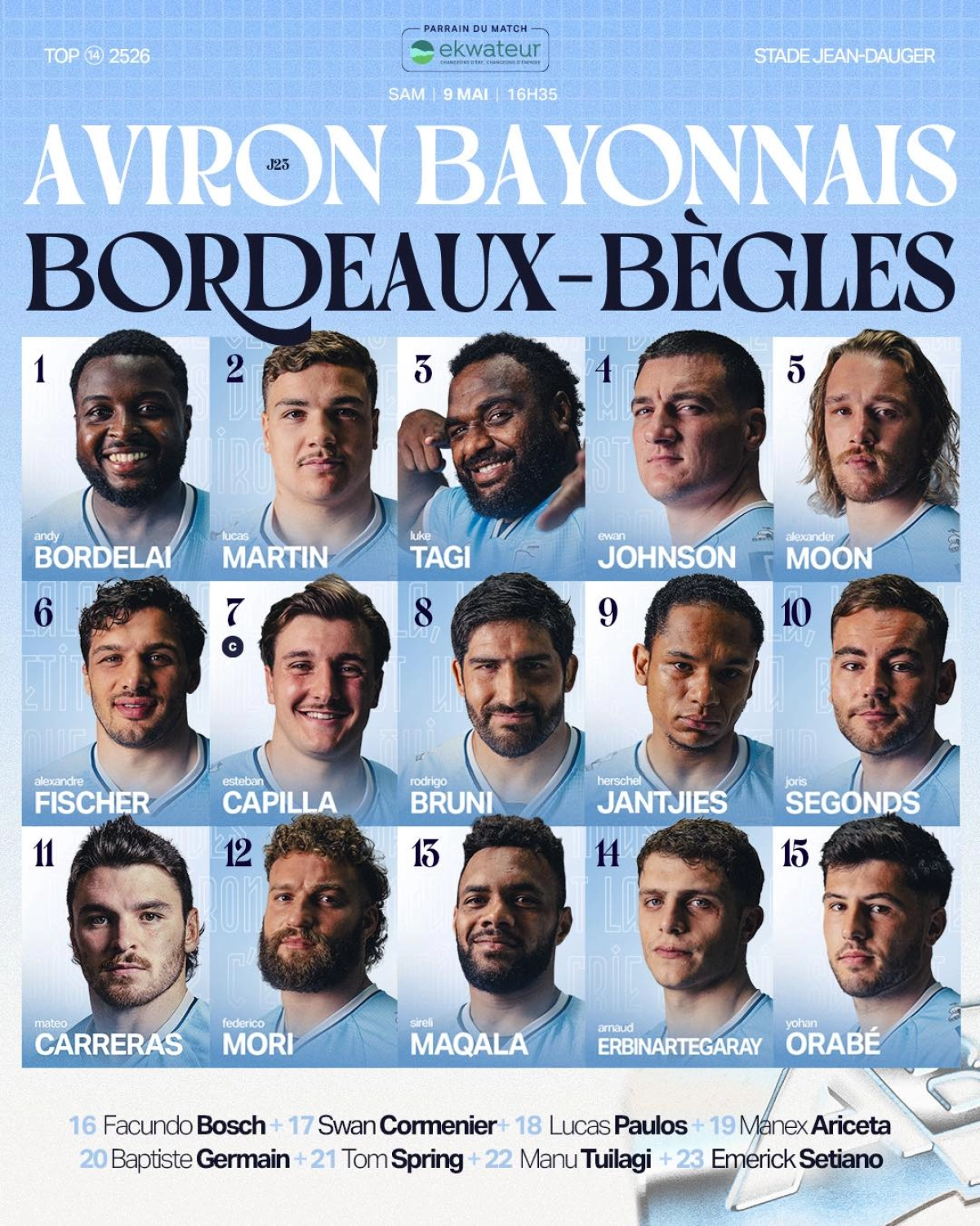 Bayonne - UBB : La compo officielle de l'Union Bordeaux-Bègles dévoilée pour le match de samedi en Top 14