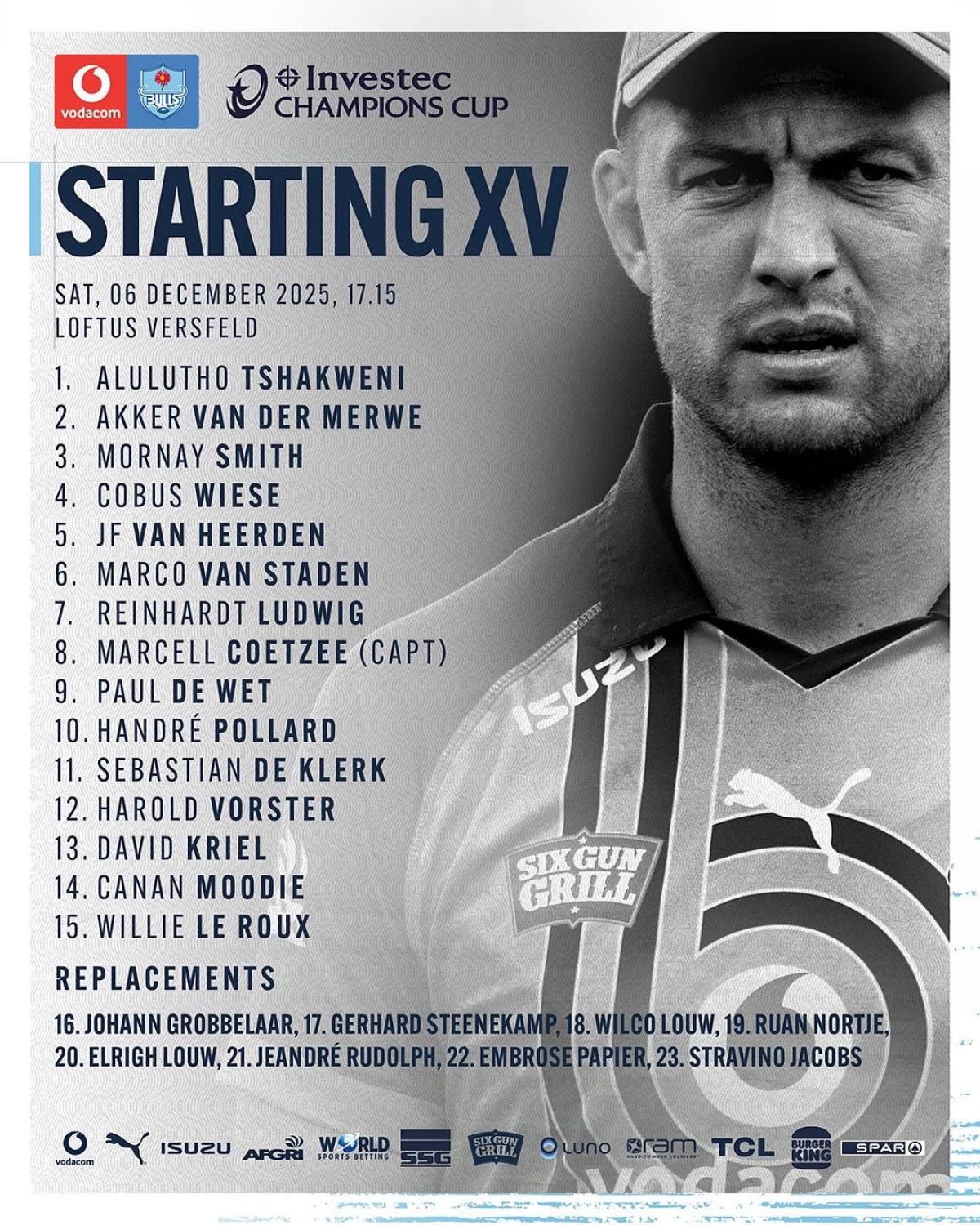 Bulls - UBB : La compo de l'Union Bordeaux-Bègles pour la Champions Cup samedi