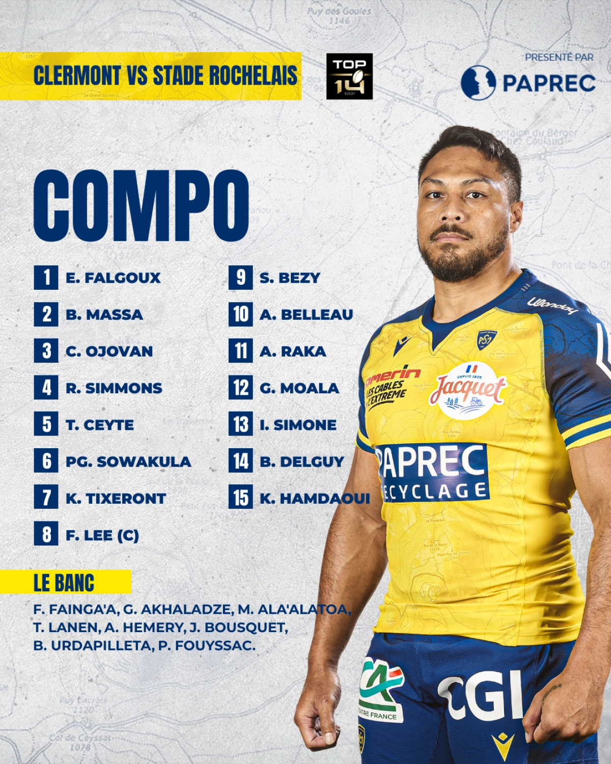 Clermont vs La Rochelle : Les compositions d'équipes dévoilées pour le match !