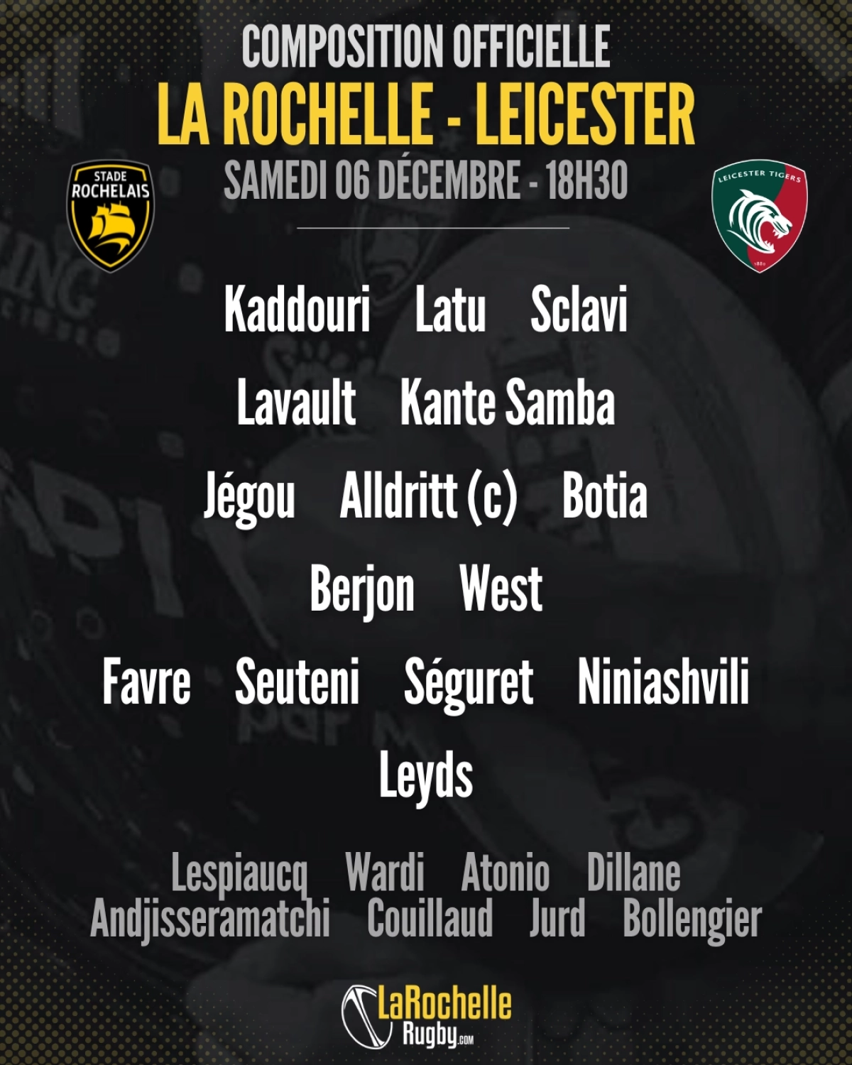 La Rochelle - Leicester : La compo du Stade Rochelais dévoilée pour le premier match de Champions Cup !