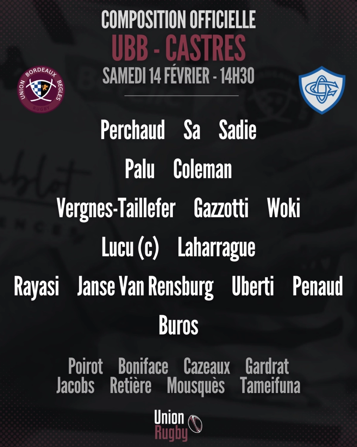La Rochelle - Montpellier : La compo officielle du Stade Rochelais dévoilée pour le match de samedi en Top 14