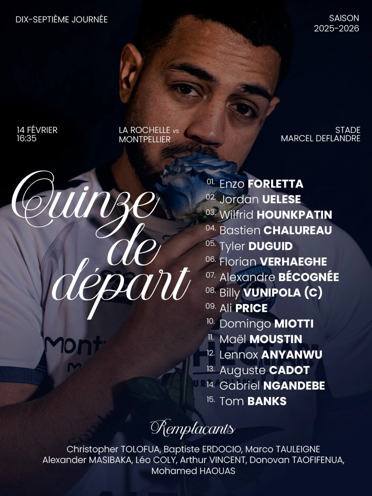 La Rochelle - Montpellier : La compo officielle du Stade Rochelais dévoilée pour le match de samedi en Top 14