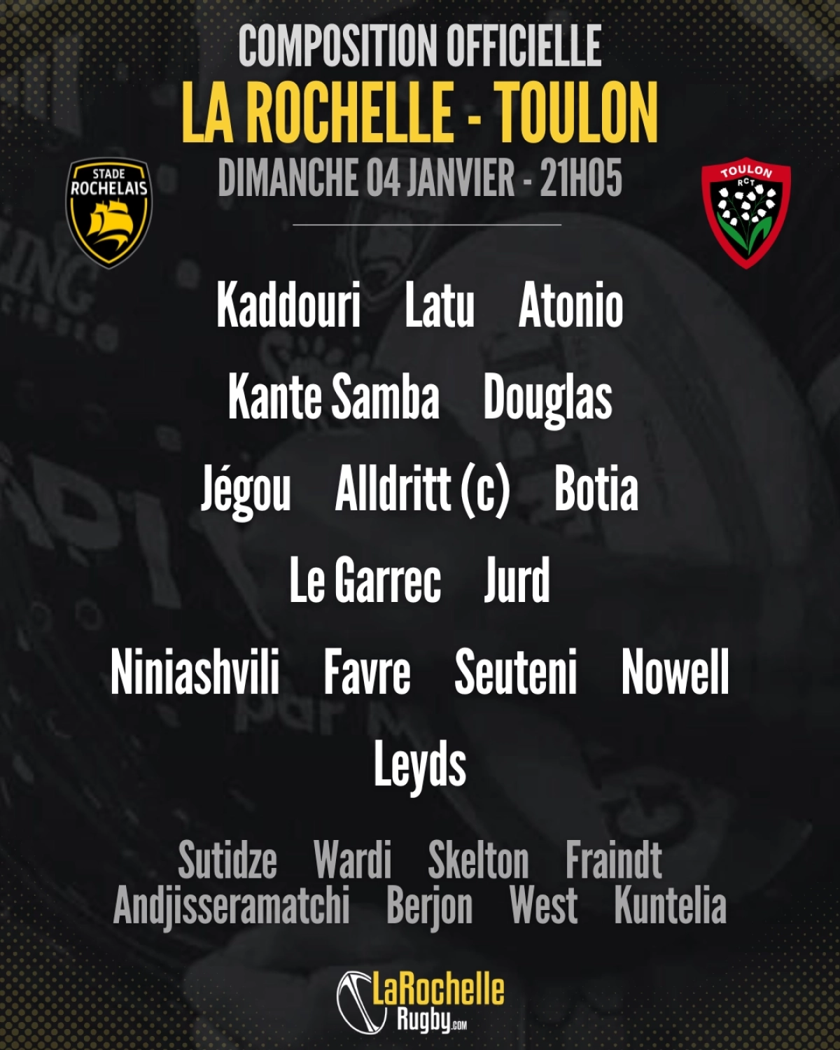 La Rochelle - Toulon : La compo officielle du Stade Rochelais dévoilée pour le choc de dimanche soir