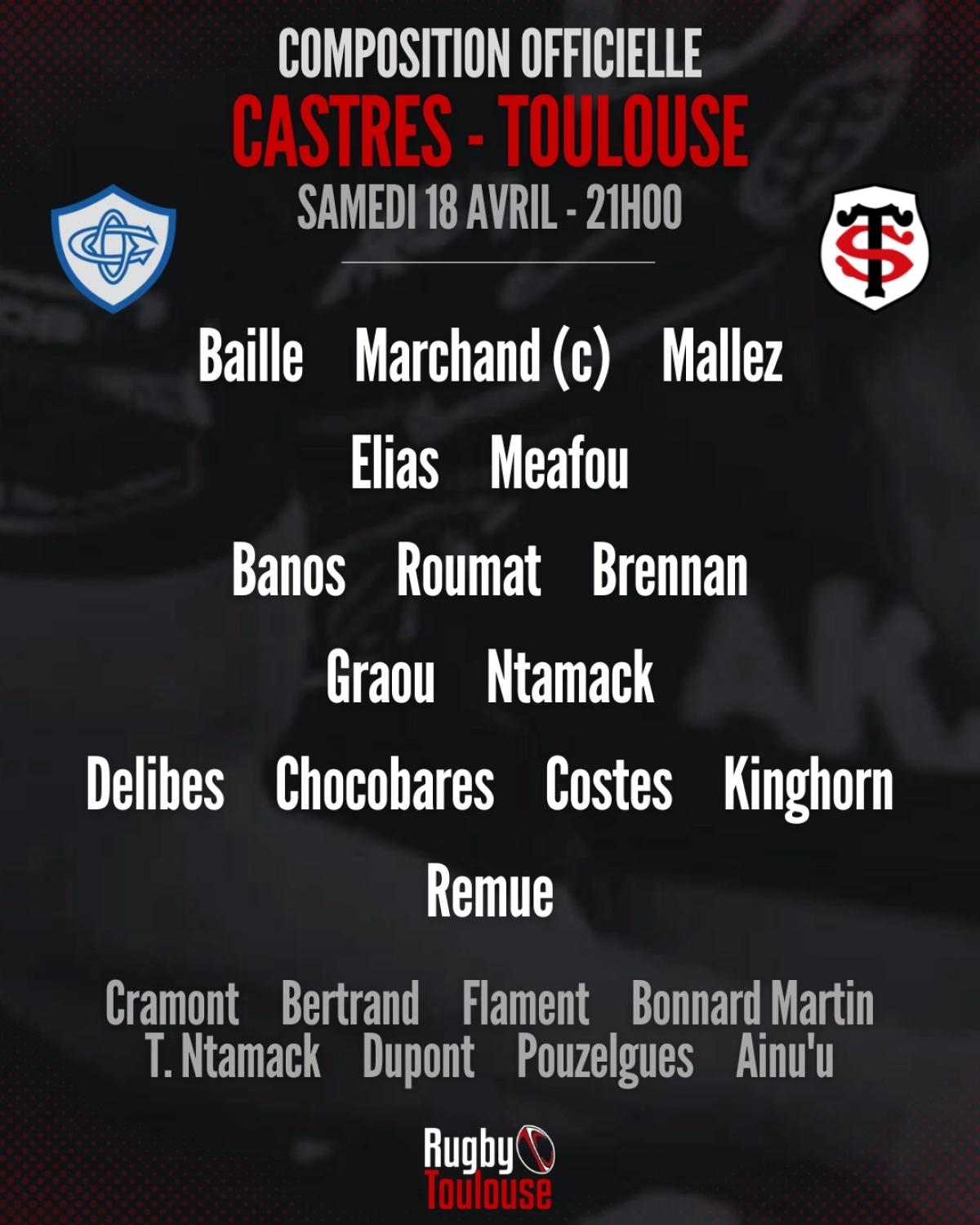 La Rochelle - UBB : La compo officielle du Stade Rochelais dévoilée pour le défi de samedi en Top 14