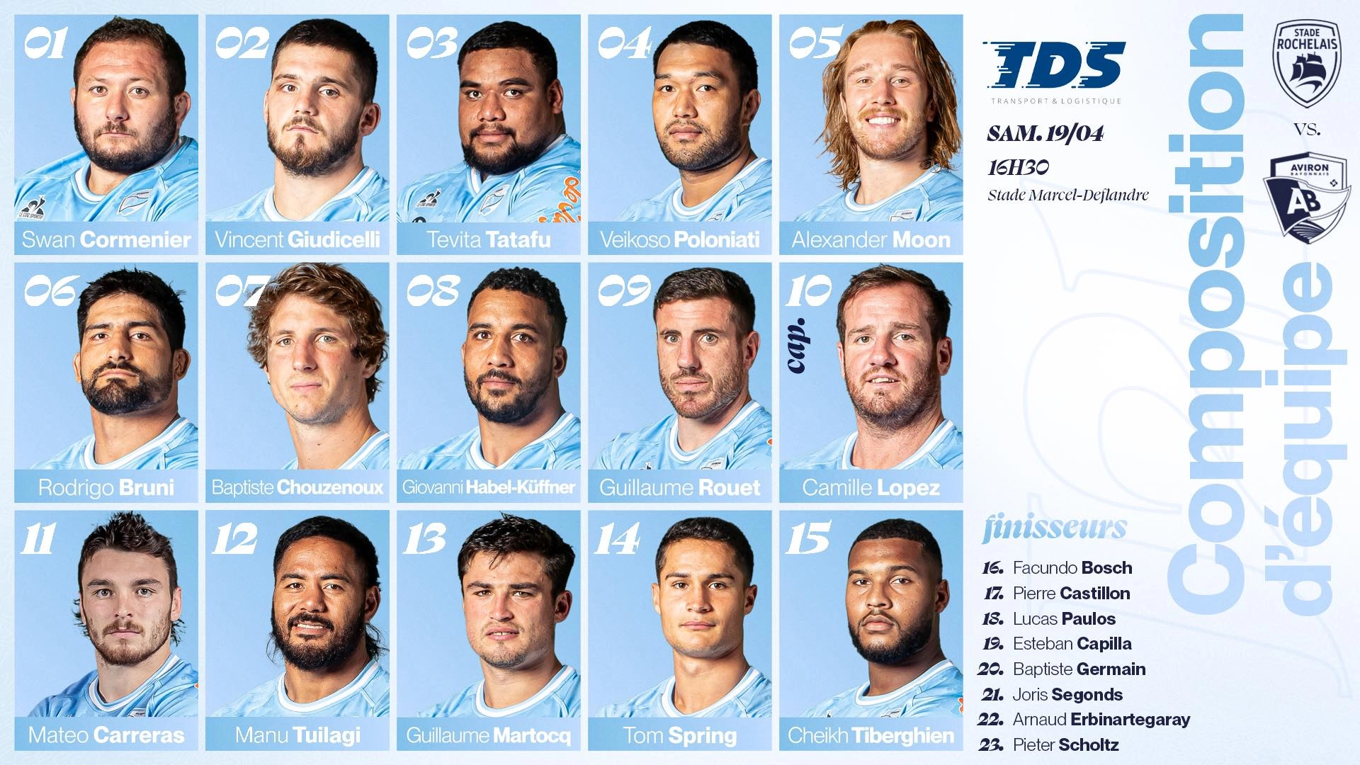 La Rochelle vs Bayonne : Les compositions d'équipes révélées !