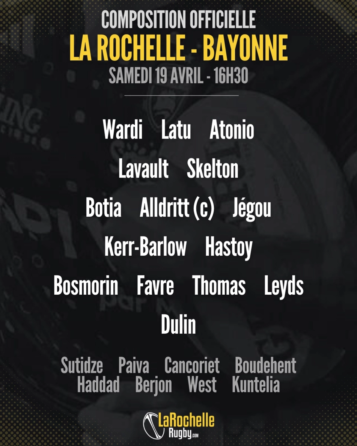 La Rochelle vs Bayonne : Les compositions d'équipes révélées !
