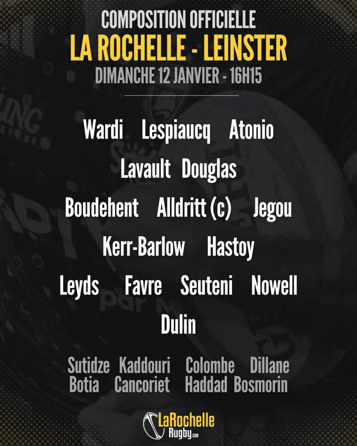 La Rochelle vs Leinster : Découvrez les compositions pour le match de Champions Cup !
