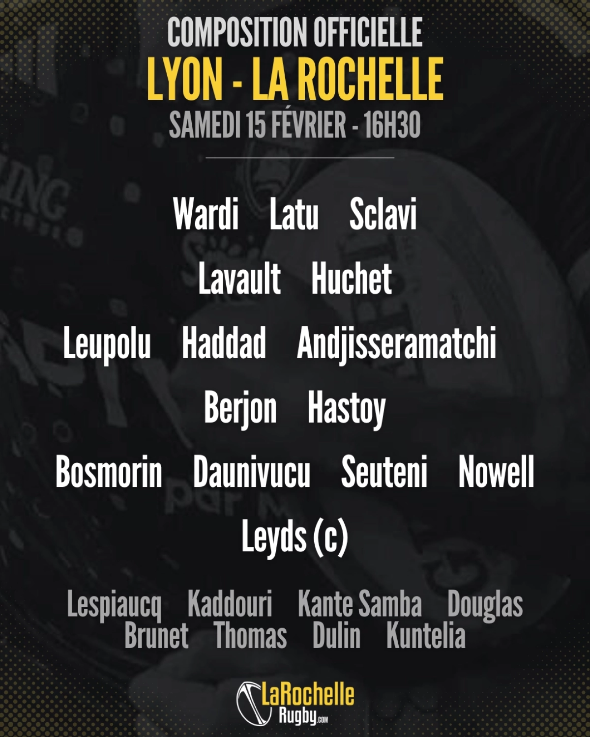 Lyon vs Stade Rochelais : Découvrez les compositions d'équipes pour le match !