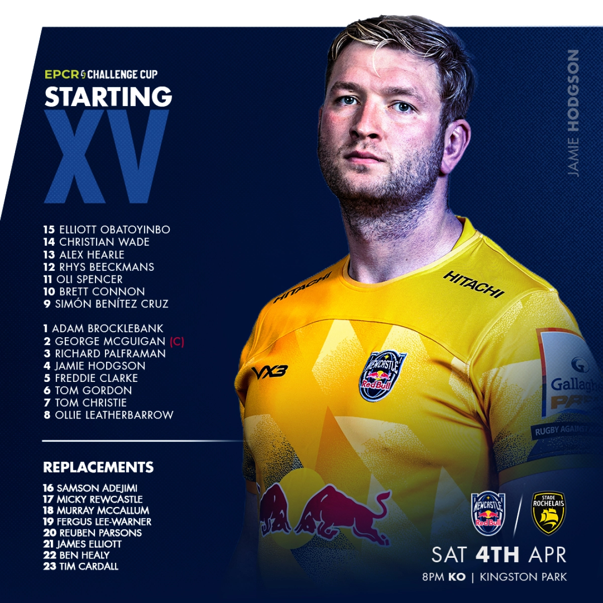 Newcastle - La Rochelle : La compo du Stade Rochelais dévoilée pour la Challenge Cup samedi