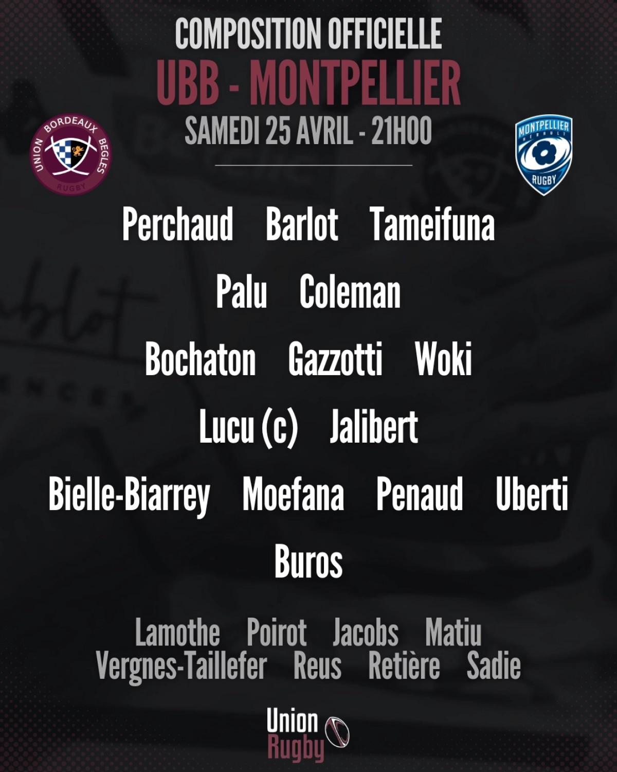 Perpignan - La Rochelle : La compo officielle du Stade Rochelais révélée pour le match de samedi en Top 14