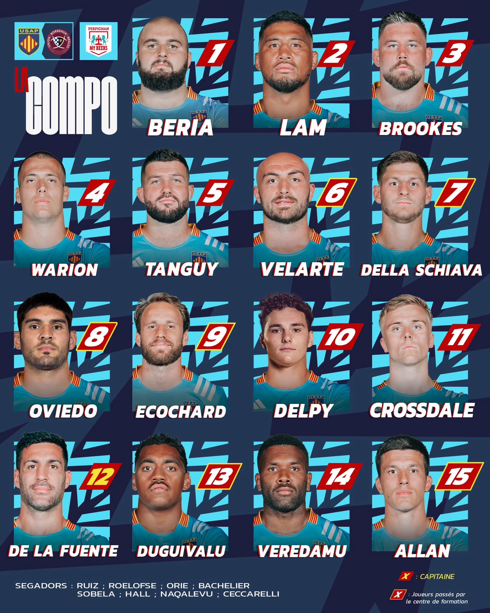 Perpignan vs UBB : Découvrez les compositions d'équipes