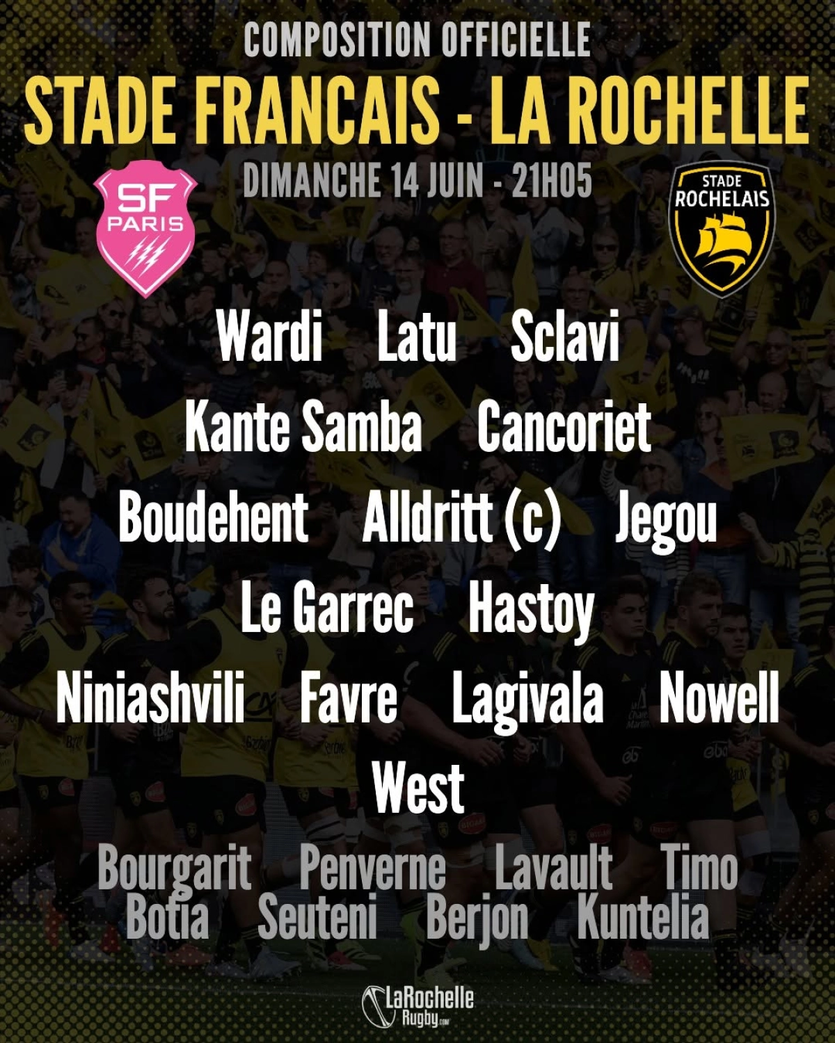 Stade Français - La Rochelle : Les compositions officielles dévoilées pour le barrage de Top 14 dimanche