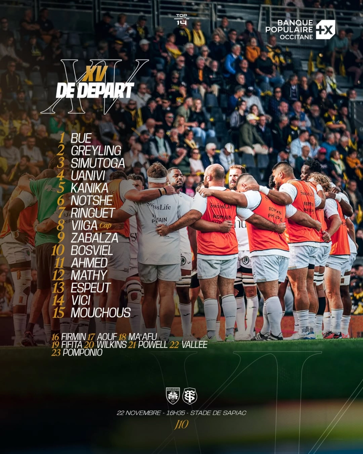 Stade Rochelais : Compo officielle dévoilée pour La Rochelle face à Castres samedi !