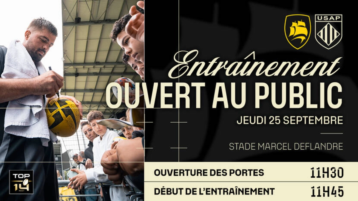 Stade Rochelais : entraînement ouvert au public ce jeudi 25 septembre à Marcel Deflandre