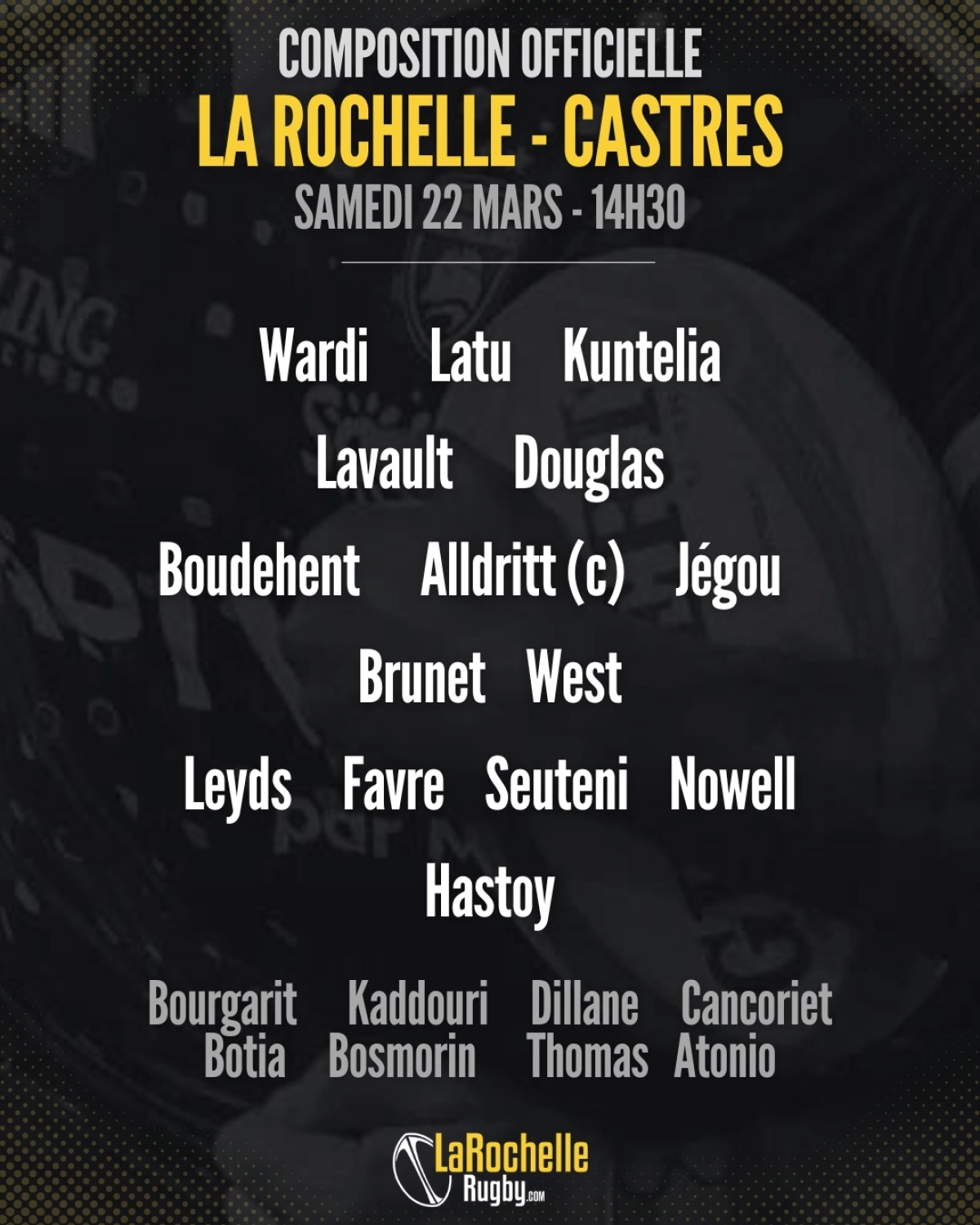 Stade Rochelais vs Castres : Découvrez les compositions d'équipes pour le match crucial