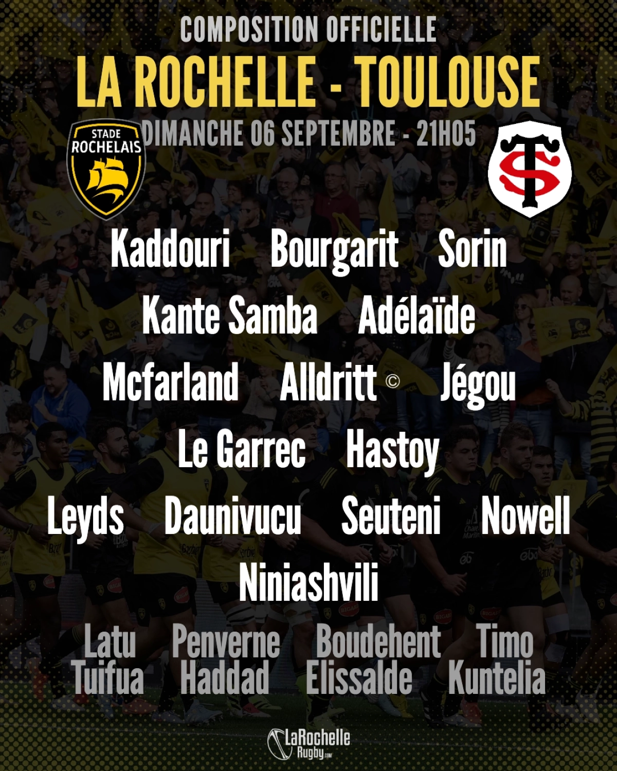 Stade Toulousain : La compo officielle dévoilée pour le déplacement à La Rochelle dimanche en Top 14