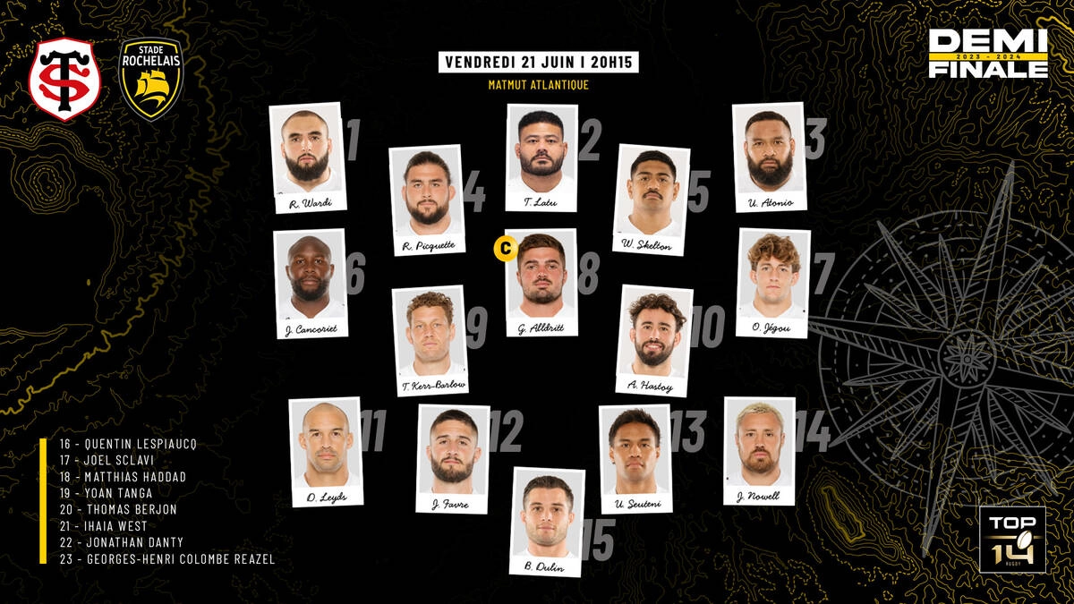 Stade Toulousain Stade Rochelais : Les compositions d'équipes