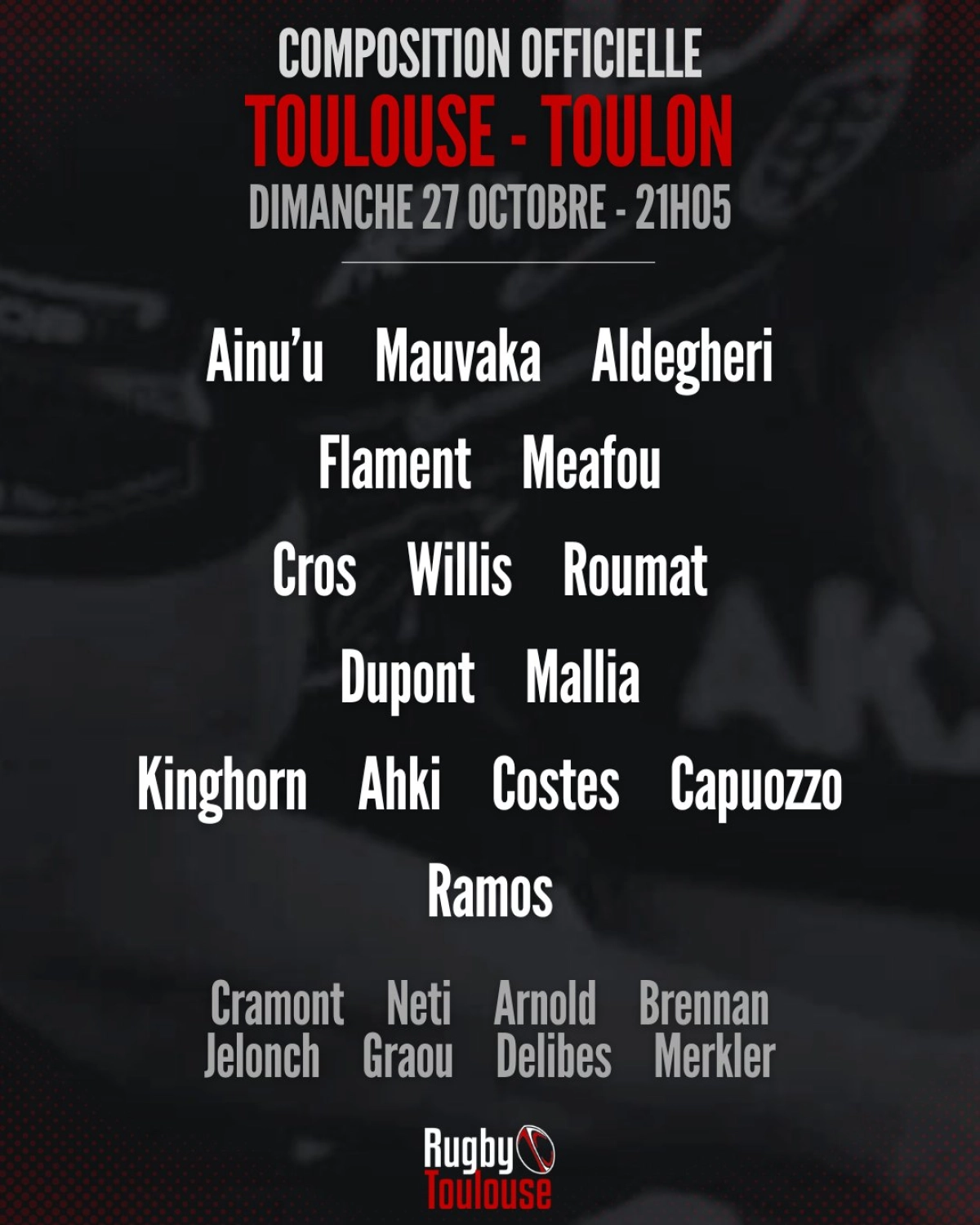 Stade Toulousain Toulon : Les compositions officielles !