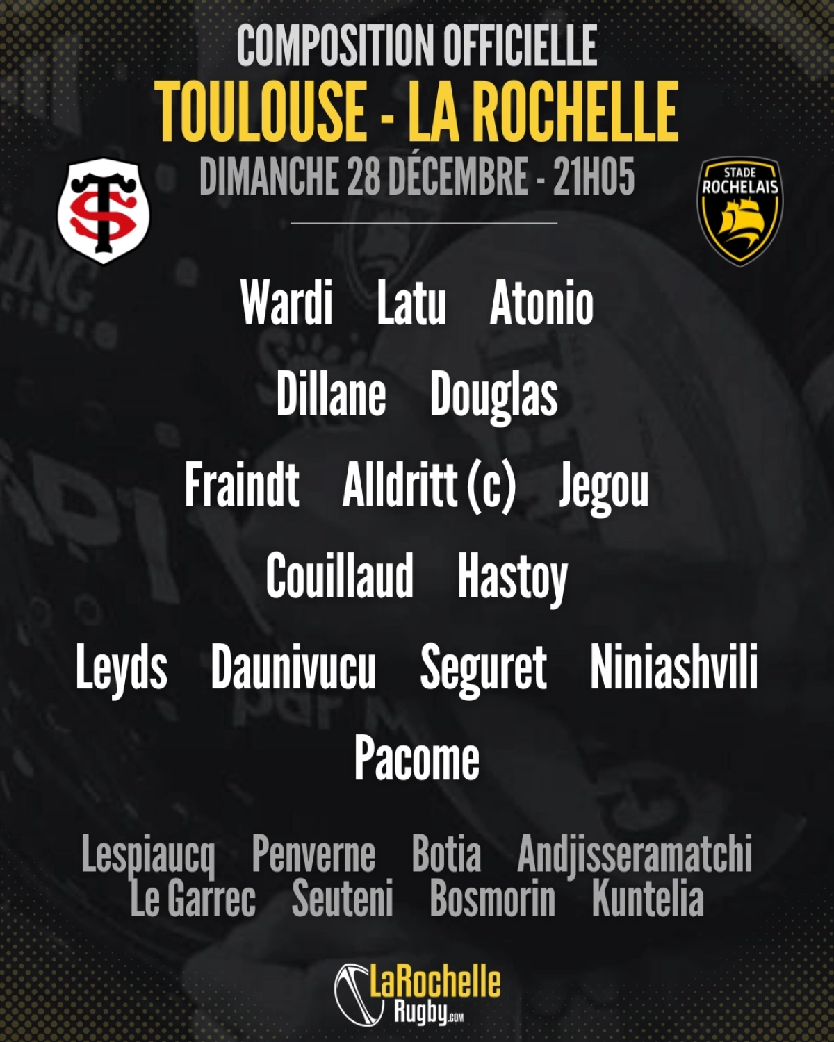 Toulouse - La Rochelle : La compo du Stade Toulousain révélée pour le choc de dimanche soir