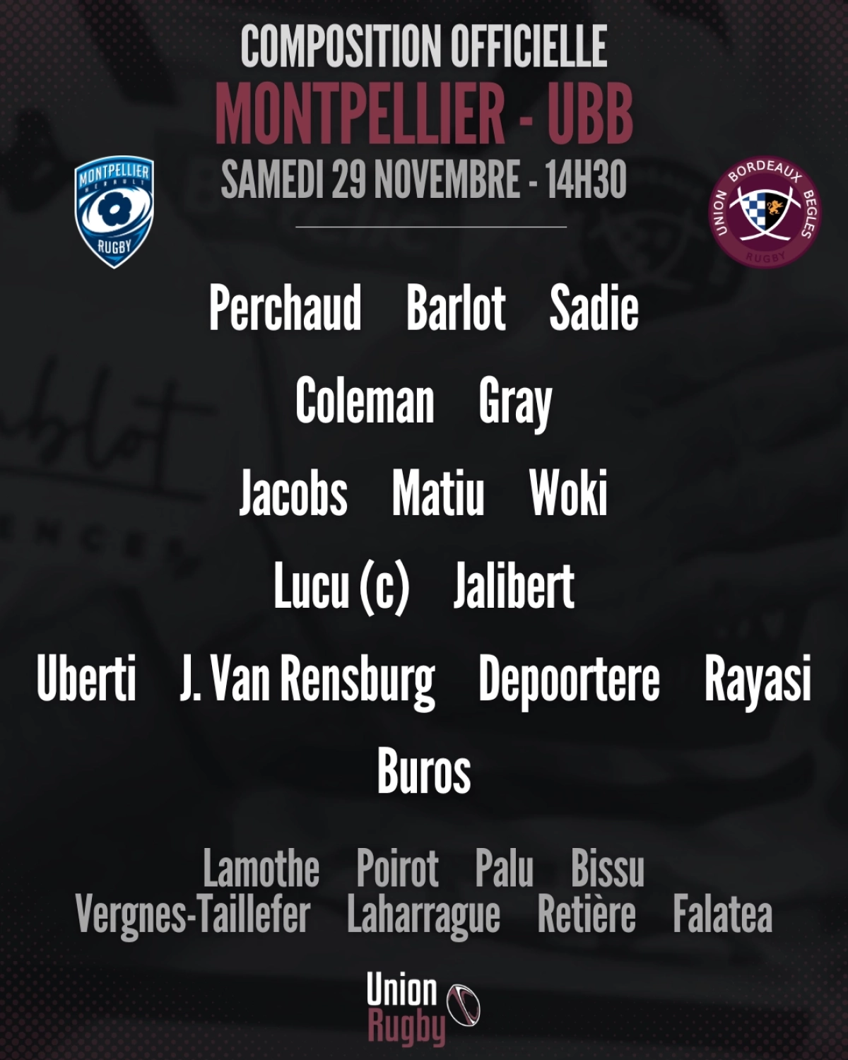 Toulouse - Racing 92 : La compo officielle du Stade Toulousain pour le match de Top 14 samedi !