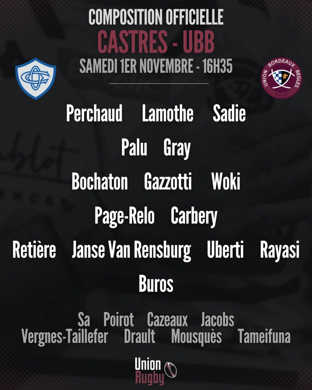 Toulouse - Stade Français : La composition du Stade Toulousain pour affronter Paris samedi soir