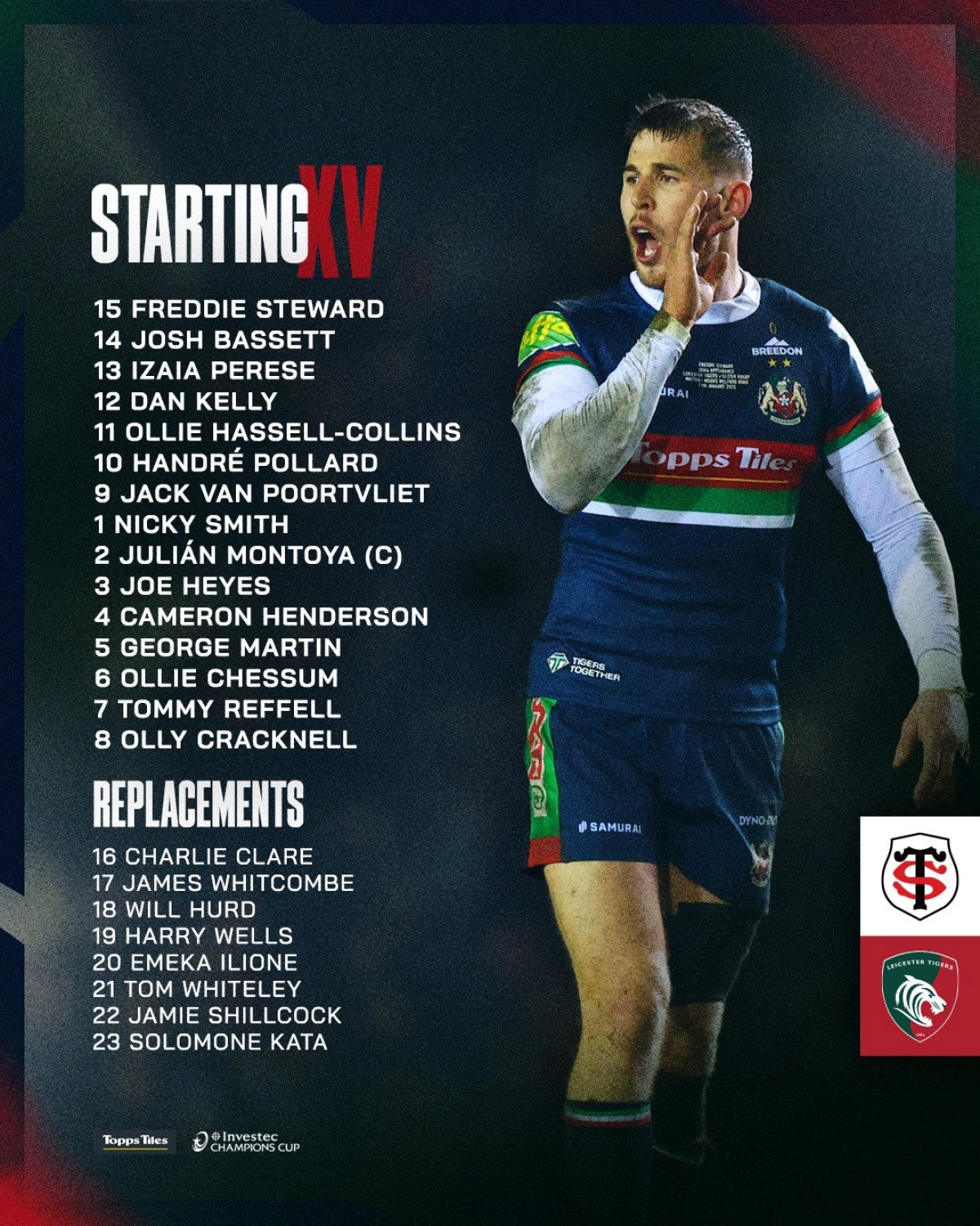 Toulouse vs Leicester : découvrez les compositions pour la Champions Cup