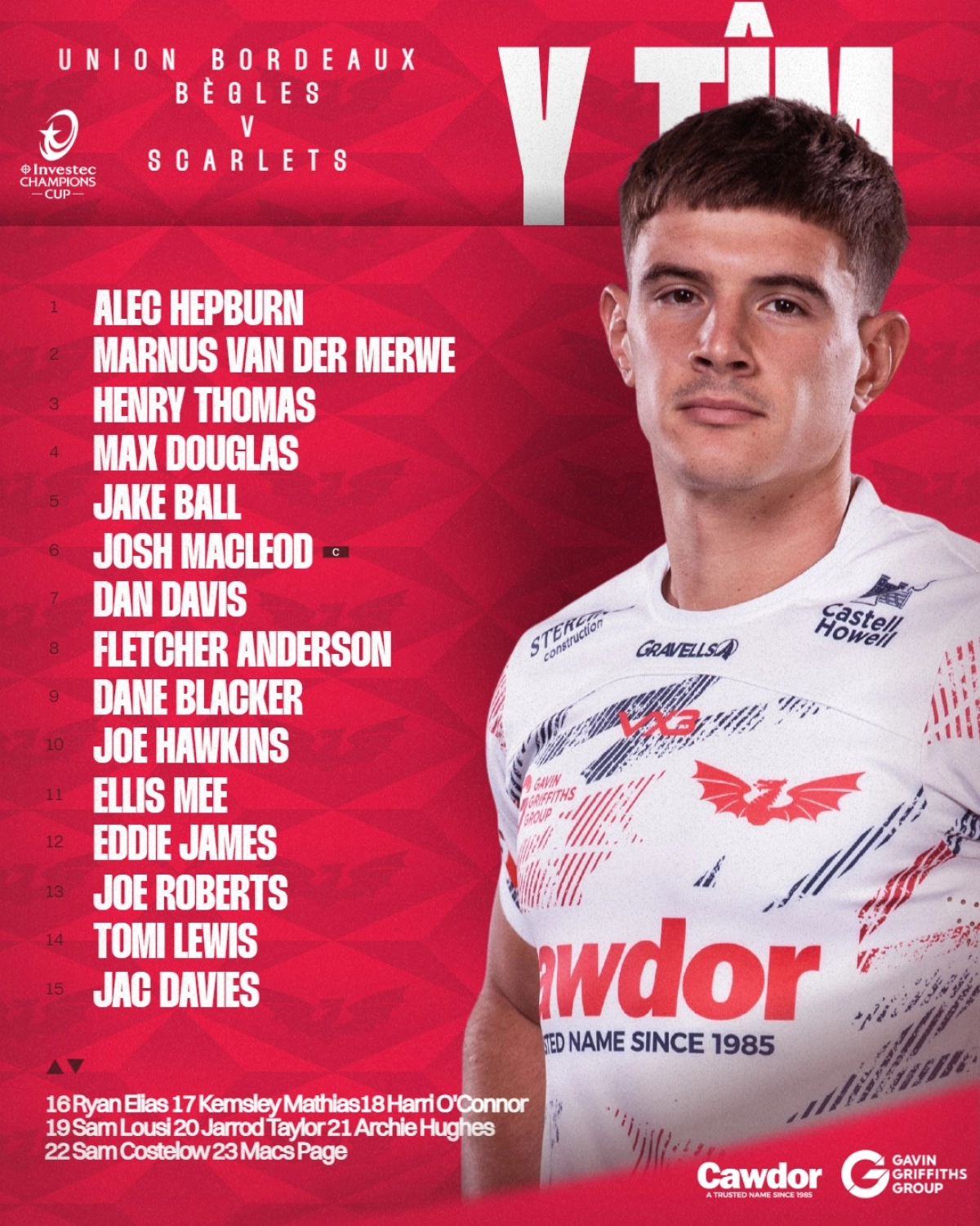 UBB - Scarlets : La compo officielle de l'Union Bordeaux-Bègles dévoilée pour ce samedi