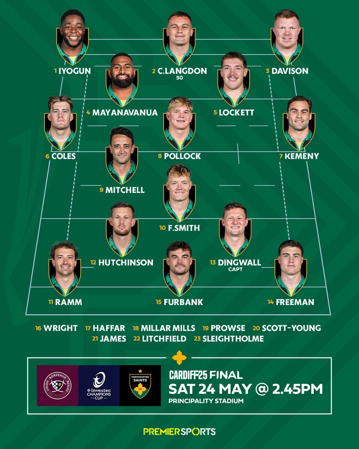 UBB vs Northampton : Les compositions officielles révélées pour la finale de la Champions Cup !