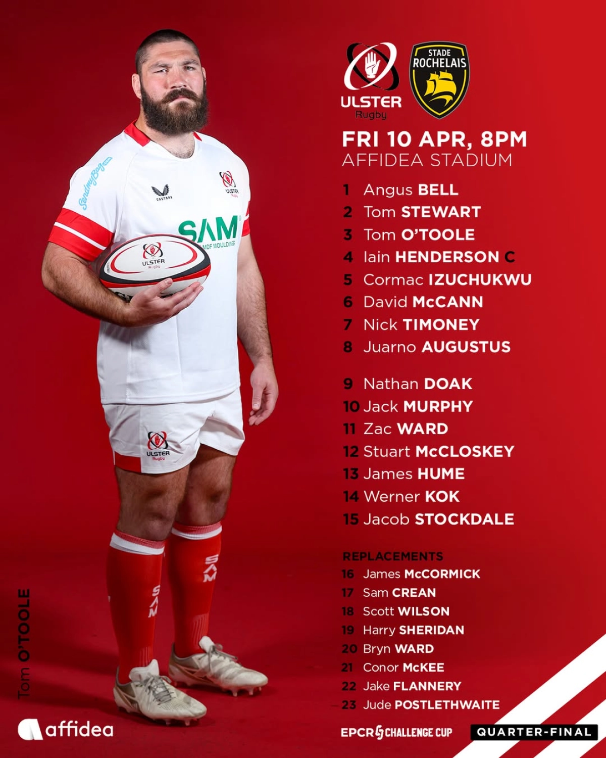 Ulster - La Rochelle : La compo officielle du Stade Rochelais révélée pour le match de Challenge Cup vendredi